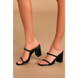 Lulus Ariellie Black High Heel Strappy Sandals